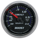 Autometer Cobalt 52mm 2 BAR Mechanical Boost Gauge - 6103-M