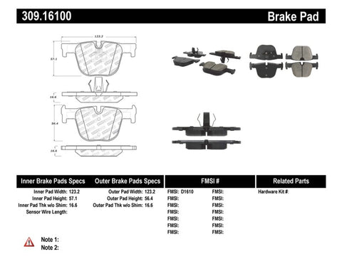 StopTech Performance Brake Pads - 309.16100