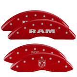 MGP 4 Caliper Covers Engraved Front RAM Engraved Rear RAMHEAD Red finish silver ch - 12124SRMHRD