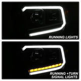 xTune 14-17 Toyota Tundra DRL LED Light Bar Projector Headlights - Black (PRO-JH-TTU14-LB-BK) - 9043024