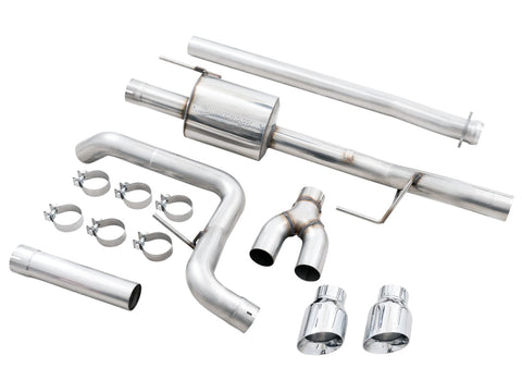 AWE 0FG 21+ Ford F150 Dual Side Exit Cat-Back Exhaust- 4.5in Chrome Silver Tips - 3015-22067