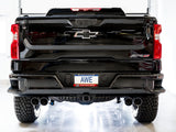 AWE Tuning 22-23 GMC Sierra 1500 AT4X 6.2L 0FG Catback Split Dual (Flat Bumper) - Chrome Silver Tips - 3015-42284