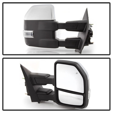 xTune 15-17 Ford F-150 Heated LED Telescoping Pwr Mirrors - Clr (Pair) (MIR-FF15015S-G4-PWH-CL-SET) - 9943072