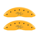 MGP 4 Caliper Covers Engraved Front & Rear Vintage Style/RT Yellow finish black ch - 12088SRTRYL