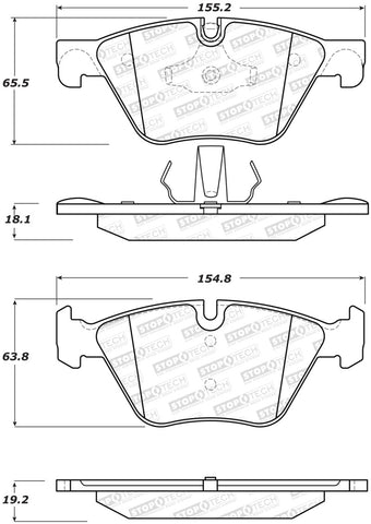 StopTech Street Brake Pads - Rear - 308.14060