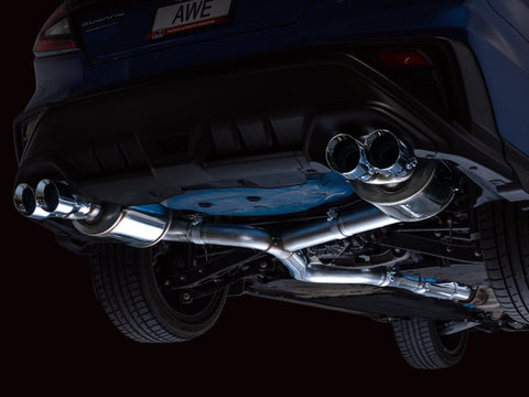 AWE Tuning 2022+ VB Subaru WRX Touring Edition Exhaust - Chrome Silver Tips - 3015-42979