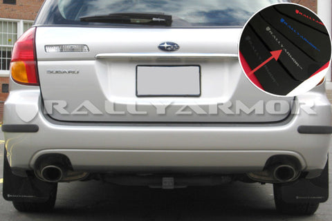 Rally Armor 05-09 Subaru Legacy GT / Outback Black UR Mud Flap w/ Silver Logo - MF4-UR-BLK/SIL