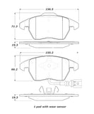 StopTech Street Touring 06-10 Audi A3 / 08-10 Audi TT / 06-09 VW GTI Jetta Front Pads - 308.11070