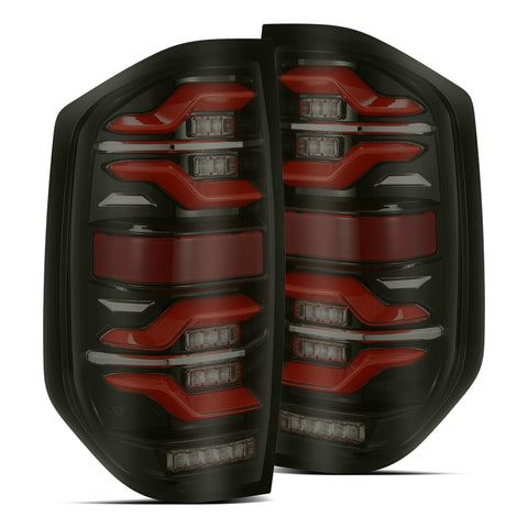 AlphaRex 14-21 Toyota Tundra LUXX LED Taillights Black/Red w/Activ Light/Seq Signal - 672050