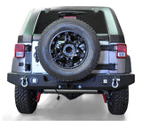 DV8 Offroad 07-18 Jeep Wrangler JK Full Length Rear Bumper w/ Light Holes - RBSTTB-11