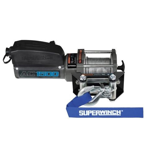 Superwinch 1,500 lbs. 1.1 HP 120V AC 1/8 In x 35ft. Wire Rope - Gray Wrinkle - 1715001