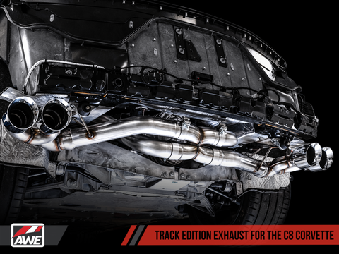 AWE Tuning 2020 Chevrolet Corvette (C8) Track Edition Exhaust - Quad Diamond Black Tips - 3020-43086