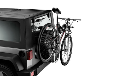 Thule Spare Me PRO - Spare Tire-Mounted Hanging Bike Rack (Fits STD & OS Tires/2 Bikes) - Silver/Blk - 963PRO