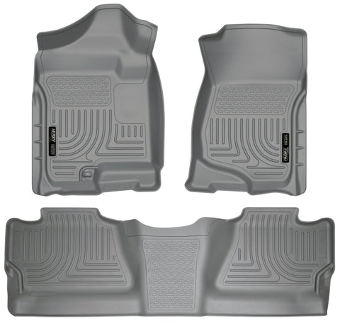 Husky Liners 07-12 Chevy Silverado/GMC Sierra Crew Cab WeatherBeater Combo Gray Floor Liners - 98202