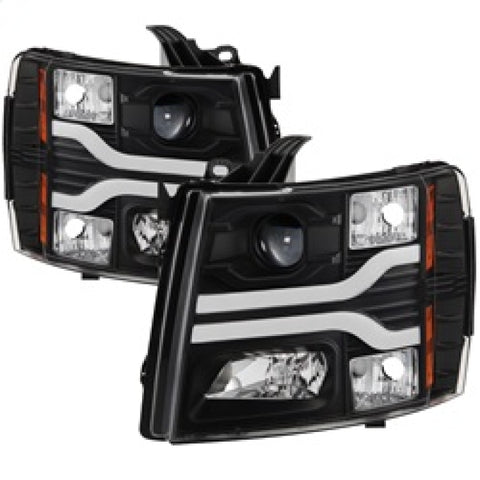 Spyder Chevy Silverado 1500 07-13 Version 3 Projector Headlights - Black PRO-YD-CS07V3-LBDRL-BK - 5083609