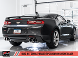 AWE Tuning 16-19 Chevrolet Camaro SS Axle-back Exhaust - Track Edition (Quad Chrome Silver Tips) - 3020-42067