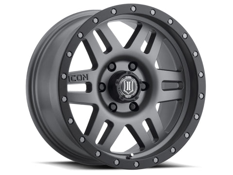 ICON Six Speed 17x8.5 5x5 -6mm Offset 4.5in BS 94mm Bore Titanium Wheel - 1417857345TT