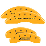 MGP 4 Caliper Covers Engraved Front Gen 5/Camaro Engraved Rear Gen 5/SS Yellow finish black ch - 14241SCS5YL