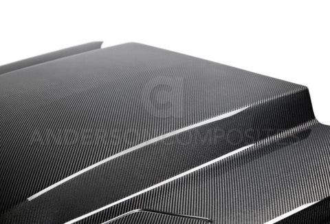 Anderson Composites 15-17 Ford Mustang (Excl. GT350/GT350R) Double Sided Carbon Fiber Cowl Hood - AC-HD15FDMU-CJ-DS