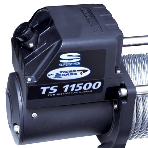 Superwinch 11500 LBS 12V DC 3/8in x 84ft Steel Rope Tiger Shark 11500 Winch - 1511200