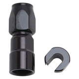 Russell Performance 5/16in SAE Quick Disc Female to -6 Hose Black Straight Degree Hose End - 611253