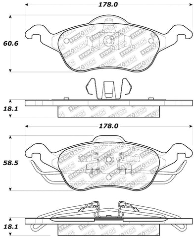 StopTech Street Select Brake Pads - Front - 305.08160