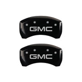 MGP 4 Caliper Covers Engraved Front & Rear GMC Black Finish Silver Char 2019 GMC Arcadia - 34212SGMCBK