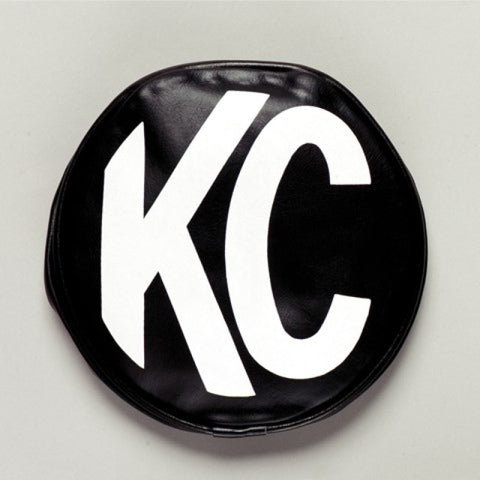 KC HiLiTES 6in. Round Soft Cover (Pair) - Black w/Yellow KC Logo - 5102