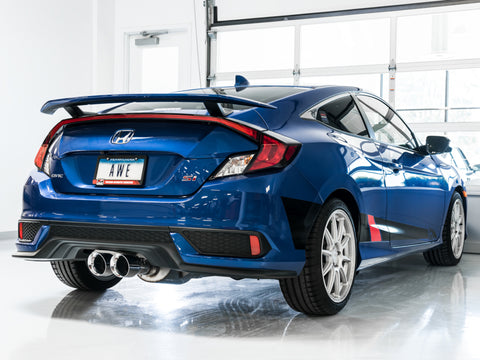 AWE Tuning 2016+ Honda Civic Si Touring Edition Exhaust w/Front Pipe & Dual Chrome Silver Tips - 3015-32108