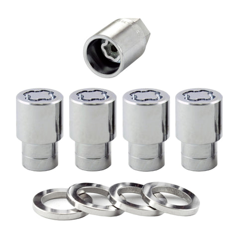 McGard Wheel Lock Nut Set - 4pk. (Reg. Shank Seat) 1/2-20 / 13/16 Hex / 1.38in. Length - Chrome - 21120