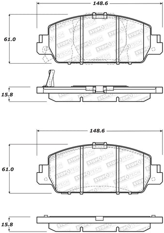 StopTech Sport Performance 13-17 Honda Accord Front Brake Pads - 309.16540