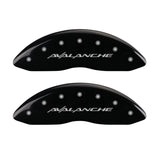 MGP 4 Caliper Covers Engraved Front & Rear Avalanche Black finish silver ch - 14004SAVLBK