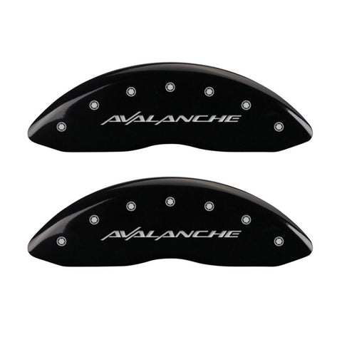 MGP 4 Caliper Covers Engraved Front & Rear Avalanche Black finish silver ch - 14004SAVLBK