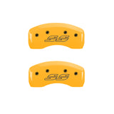 MGP 4 Caliper Covers Engraved Front & Rear Impala style/SS Yellow finish black ch - 14223SSS2YL