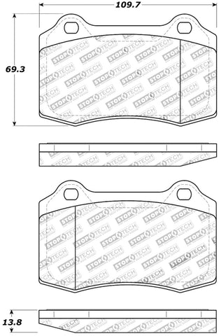 StopTech Performance 00-06 Jaguar S Typre R / XJ R / XJR-S / XJ Sport Rear Brake Pads - 309.05921