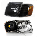 xTune 01-03 Ford Explorer Sport 4pc OEM Style Headlights w/Corner - Black (HD-JH-FEXP01-ST-BK) - 9042614