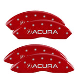 MGP 4 Caliper Covers Engraved Front & Rear Acura Red finish silver ch - 39015SACURD