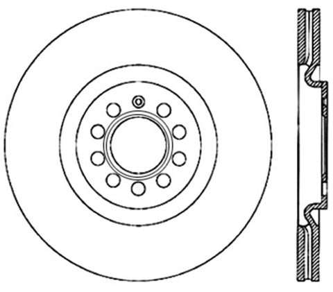 StopTech Power Slot 09 VW CC (Passat CC) / 06-09 Passat Front Left CRYO-STOP Slotted Rotor - 126.33112CSL