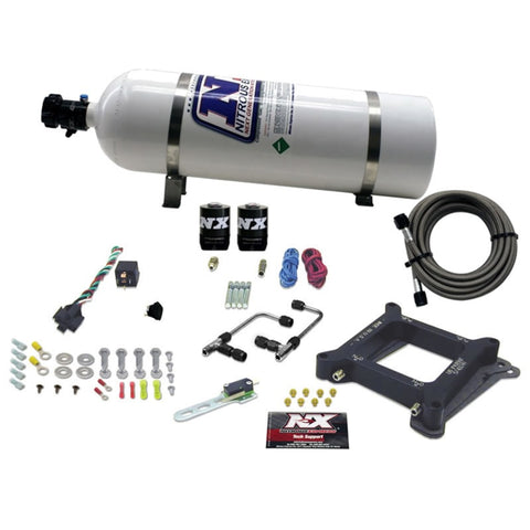 Nitrous Express 4150 Gemini Pro-Power Nitrous Kit (100-500HP) w/15lb Bottle - 60540-15