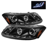 Spyder Honda Accord 08-12 4Dr Projector Headlights- LED Halo DRL Blk PRO-YD-HA08-4D-HL-BK - 5010667