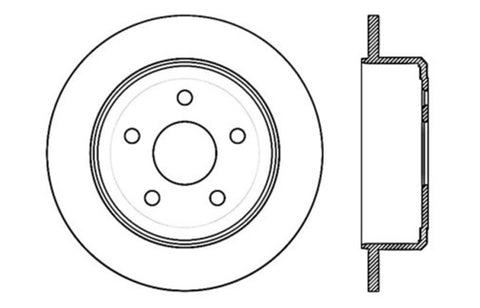 StopTech Power Slot 07-13 Jeep Wrangler Rear Right Drilled & Slotted Rotor - 127.67067R