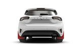 Rally Armor 19-22 Ford Focus ST MK4 (Hatch) Red UR Mud Flap w/ White Logo - MF77-UR-RD/WH