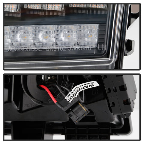 Spyder Jeep Wrangler 2018-2019 (Halogen Model Only) LED Front Bumper Lights - Seq. Signal - Black - 5086785