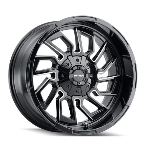 Mayhem 8111 Flywheel 20x9 / 6x135 BP / 0mm Offset / 106mm Hub Black w/ Milled Spokes Wheel - 8111-2937BM