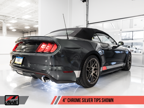 AWE Tuning S550 Mustang EcoBoost Axle-back Exhaust - Touring Edition (Chrome Silver Tips) - 3015-32086