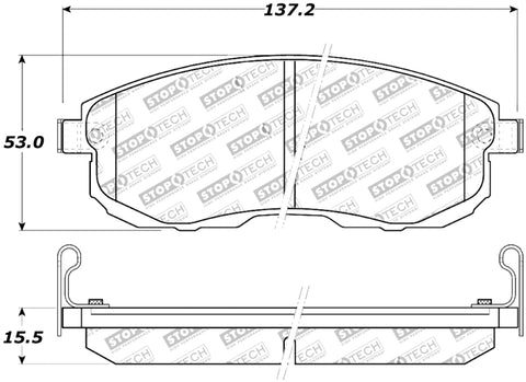 StopTech Street Touring 02-04 Infiniti I30/I35 / 02-06 Nissan Altima Front Brake Pads - 308.08151