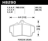 Hawk 97-99 Porsche Boxster 2.5L Base 4 Piston Caliper Rear ER-1 Brake Pads - HB290D.606