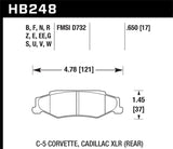 Hawk 03-04 Chevrolet Corvette 5.7L 50th Anniversary Edition Rear ER-1 Brake Pads - HB248D.650