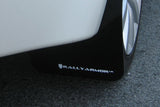 Rally Armor 08-17 Mitsubishi EVO X Black UR Mud Flap w/ White Logo - MF10-UR-BLK/WH