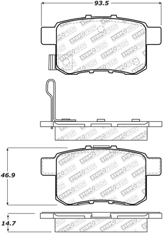 StopTech Street Select Brake Pads - Rear - 305.13360